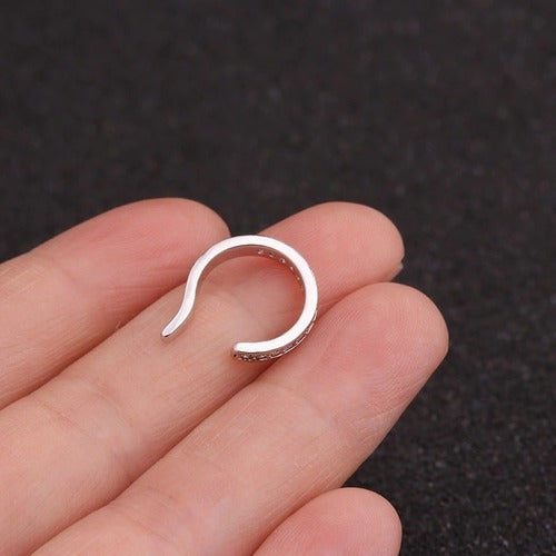 Piercing Argola Falso Fake Pressão Pedra Zircônia Orelha