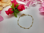 Pulseira Folheada A Ouro 18k Semi Joia Com Bolinhas - Adulto