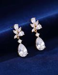 Brinco Noiva Dourado Zirconia Pendurado Debutante Luxo Gota Dourado