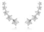 Brinco Ear Cuff  Estrelas Folheado A Prata Antialérgico