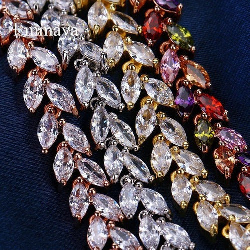 Pulseira Bracelete Dourada Com Zircônia Noiva Debutante