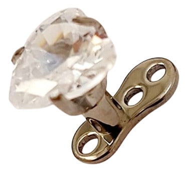 Piercing Microdermal Zirconia Pedra Coração Estrela Cruz Flo