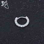 Piercing Nariz Septo Prata Pedra Zirconia Daith Aço 10 Mm