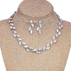 Conjunto Colar E Brinco Noiva Zircônia Prata Festa Debutante