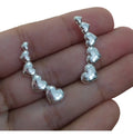 Brinco Ear Cuff  Coração Folheado A Prata Antialérgico