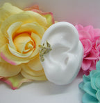 Piercing Falso Fake Dourado Pedra Zirconia Andorinha Pássaro Folheado A Ouro 18k Para Orelha E Cartilagem