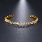 Pulseira Bracelete Prata Ou Dourada Zircônia Noiva Debutante