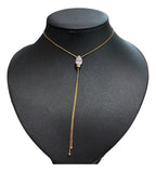 Colar Gravatinha Zirconia F Ouro 18k Dourado Festa Luxo Gota