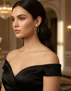 Brinco De Argola Folheado Prata Fio Medio 3,5 Cm