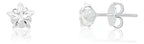Brinco Pedra Zirconia Estrela Prata 925 Legítima 5 Mm