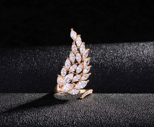 Anel Prata Com Pedra Zircônia Noiva Festa Debutante