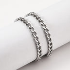 Pulseira Masculina 7 Mm Elo Grumet Aço Inoxidável Grossa