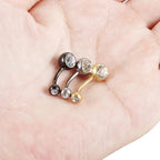 Piercing De Umbigo 100% Titânio Dourado Prata