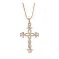 Colar Cruz Crucifixo Noiva Zirconia Dourada Folheadoa Ouro 18k Semi Joia Com Garantia
