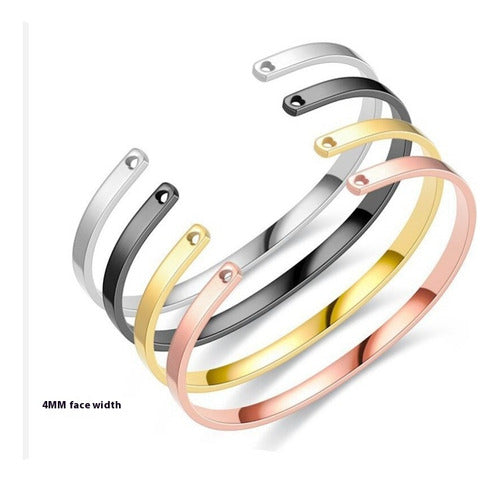 Pulseira Bracelete Prata Dourada Rosê Aço Inoxidável Coração