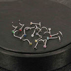 14 Piercing Nariz Nostril Aço Pedra Zirconia 2 Mm Atacado
