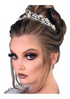 Coroa Tiara Prata Noiva Strass Debutante Promoção Barata