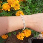 Pulseira Bracelete Dourada Zircônia E Pérola Noiva Debutante