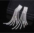Brinco De Strass Noiva Prata Pendurado Festa Luxo 15 Anos