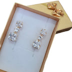 Brinco Pequeno Pedra Zirconia Dourado Pendurado Festa Noiva