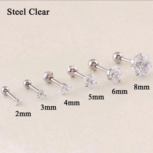 Piercing Tragus Cartilagem Ponto De Luz Zirconia 2 3 4 5 Mm