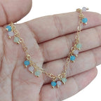 Pulseira Pingentes Pedras Cristais Coloridos Banhado A Ouro