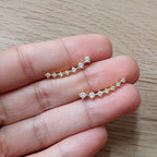 Brinco Ear Cuff Noiva Pedra Zirconia Dourado Debutante Festa