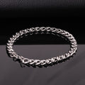 Pulseira Masculina 7 Mm Elo Grumet Aço Inoxidável Grossa