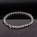 Pulseira Masculina 7 Mm Elo Grumet Aço Inoxidável Grossa