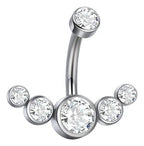 Piercing De Umbigo Pequeno Pedra Strass Aço Cirúrgico