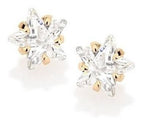Brinco Pedra Zirconia Estrela 2 Furo Daminha Infantil 5 Mm