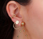 Piercing Argola Falso Fake Dourado Pedra Zirconia Folheado