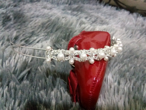 Tiara Noiva Dama Daminha Debutante Strass Pérola