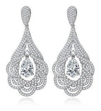 Brinco Noiva Zirconia Prata Formatura Debutante Gota Grande