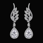 Brinco Noiva Pedra Zirconia Prata Gota Debutante Festa