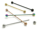 Kit 5 Piercing Transversal Cartilagem Aço Cirúrgico 38 Mm