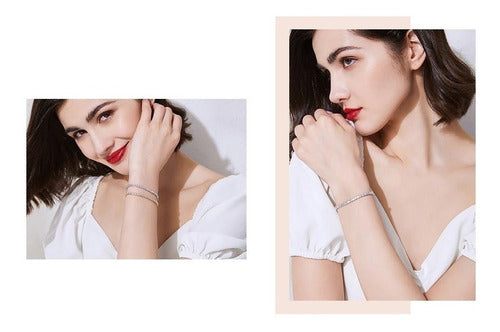 Pulseira Bracelete Riviera Zircônia Noiva Dourada Debutante