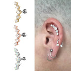 Piercing Cluster Dourado Helix Cartilagem Pedras Zirconia