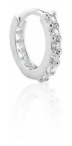 Piercing Cartilagem Brinco Argola Prata Pedra Zirconia 8 Mm