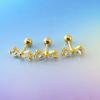 Piercing Tragus Cartilagem Dourado Pedra Zirconia Lacinho