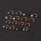 Piercing Ferradura Nariz Cartilagem Pedra Zirconia Aço Cirúr