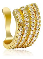 Piercing Argola Falso Fake Dourado Pedra Zirconia Colorido