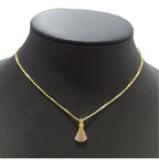 Colar Ns Aparecida Pedra Zirconia Semijoia Folheado Ouro 18k