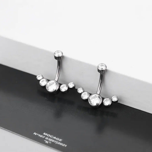 Piercing De Umbigo Pequeno Pedra Strass Aço Cirúrgico