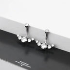 Piercing De Umbigo Pequeno Pedra Strass Aço Cirúrgico