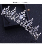 Coroa Tiara Arranjo Cabelo Noiva  Zirconia Strass Prata Luxo