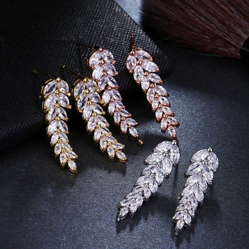 Brinco Noiva Pedra Zirconia Dourado Ou Prata Gota Debutante