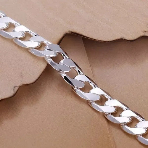 Pulseira Masculina 7 Mm Elo Grumet Aço Inoxidável Grossa