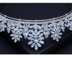 Coroa Tiara Porta Coque Noiva Strass E Zirconia Prata Luxo