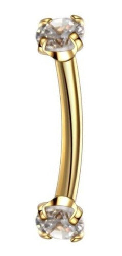 Piercing Sombracelha Banana Aço Cirúrgic Pedra Zircônia 3 Mm